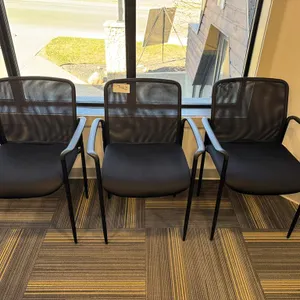 (3) Black Upholstered Reception Chairs