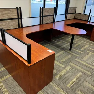 2 Station Office Suite with Center Table (172" x 71")