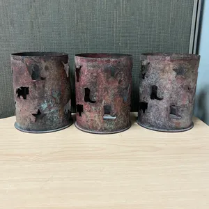 Set of 3 Midwest of Cannon Falls Rustic Western Metal Candle Holders