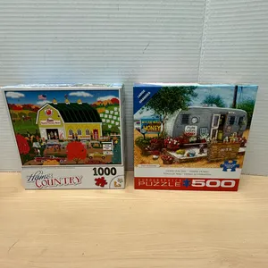 Home Country & Eurographics Jigsaw Puzzle Lot 1000 Piece 500 Piece Honey Themes
