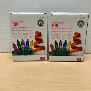 Lot of 2 GE String-A-Long 100 Miniature Multicolor Christmas Light Sets