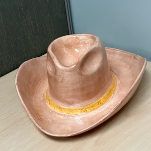 Vintage Poston Warehouse Cowboy Hat Ceramic Pottery Cookie Jar 12" Wide