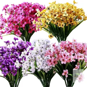 New 20 Bundles Artificial Flowers Bulk Outdoors UV Resistant Fake Silk Flowers Plastic Plants for Garden Window Box Porch Hanging Basket Backyard Pati