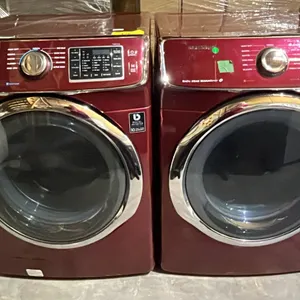 SAMUNG RED FRONT LOAD WASHER & DRYER SET