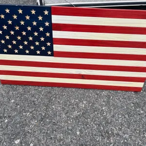 WOODEN AMERICAN FLAG