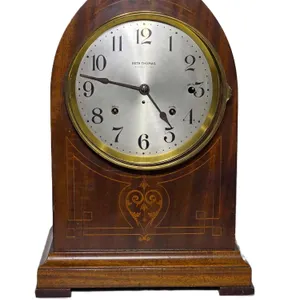 Seth Thomas 8 Bell Sonora Chime Mantel Clock with lovely inlaid design on the cabinet face featuring  Whittington, Westminster, and Silent Chime Optio