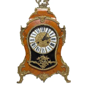 DeART Componenti d'Arredamento Louis XV Style Ornate Hand Painted Italian Mantel Clock with Franz Hermle & Sons FHS Germany 151-080 Movement. 