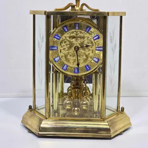 Kundo Anniversary 400 Day Hexagon Clock. No key. Appears to keep time properly. 8 x 5.5 x 10. B3