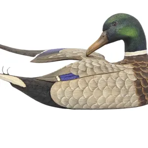 Jo Luehmann 1989 Extended Wing Mallard Decoy. Has some Cracking at the base of the neck. 13 x 7. H1