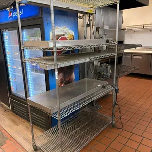 METRO STYLE CHROME ADJUSTABLE WIRE RACK ON CASTERS