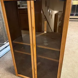 DOUBLE CLEAR DOOR ENTERTAINMENT STAND