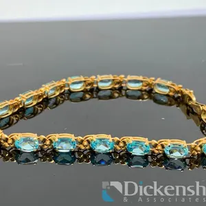 14kt Yellow Gold Blue Topaz Bracelet
