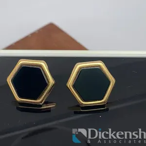 14KT Yellow Gold Black Onyx Earrings