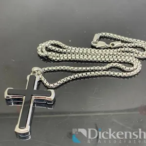 Silver Tone Cross Necklace