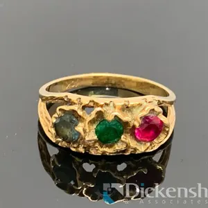 10KT Yellow Gold Cocktail Ring With Gemstones