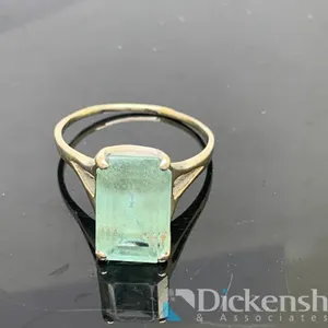 14KT White Gold Cocktail Ring With a Large Gemstone
