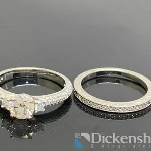 Silver Tone Wedding Set With Clear Stones