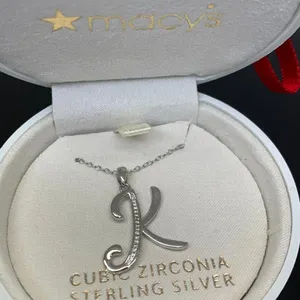 Sterling Silver Initail Letter "K" Pendant In a Box