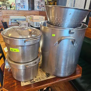 SS Stock Pot 16"x18", SS Pots with Lids, 2 Strainers, More