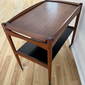 MID CENTURY PAUL HUNDEVAD TEAK COCKTAIL TROLLEY