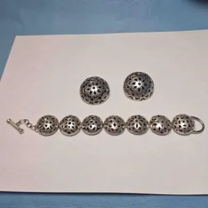Bracelet & Earring Silver 925-marked