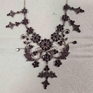 14K Gold Necklace w/red Garnets? Stones