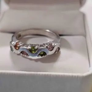 Sterling Silver Multi Color Stone ring