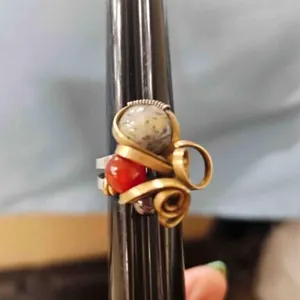 Ring w/Polished Stones-not marked 928