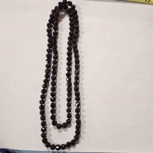 32" Red glass Faceted Bead necklace