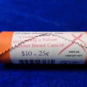 2006 Canadian Breast Cancer Quarters Roll UNC