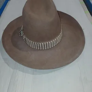 Light Brown/White& Brown band Western hat