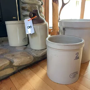 3 - MEDALTA CROCKS, A SMALL CROCK AND A JUG