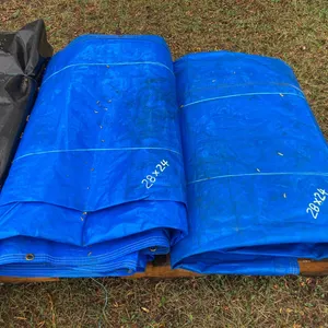 (2) 28' X 24' Blue Poly Hay Tarps