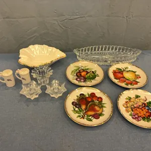 Fruit Plates, Glassware & Misc