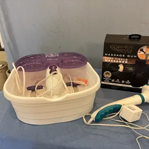 Foot bath, massagers