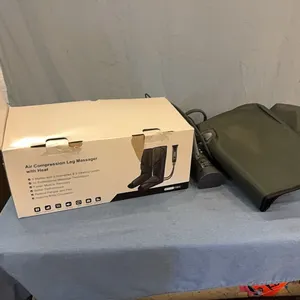 Air compression leg massagers with heat