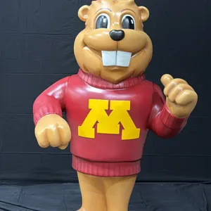 A Goldy Gopher Display Sculpture. Depicting the U of MN Gophers mascot, finished in maroon and gold with a gold "M" on the sweater. Original Master Sc