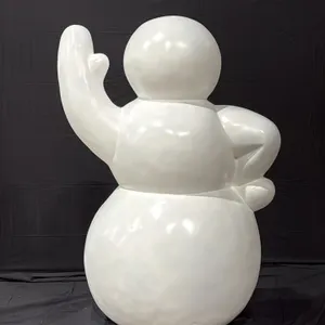 A White Snowman Display Sculpture. Snowman in a waving pose, glossy white finish — ready to be painted and themed any way. From the Roamin' for SnowMN