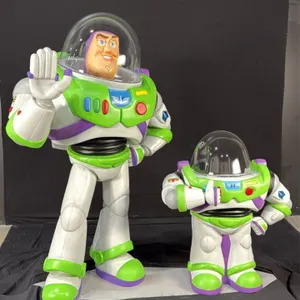 A Buzz Lightyear with Jr. Cadet Photo Opp Sculpture (Disney 2005-2007). Buzz beside a Jr. Cadet with an opening for a person to stand or kneel as the 