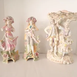 Antique Figural Mantle Vase +
