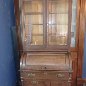 Antique Eastlake Cylinder Bookcase Secretary