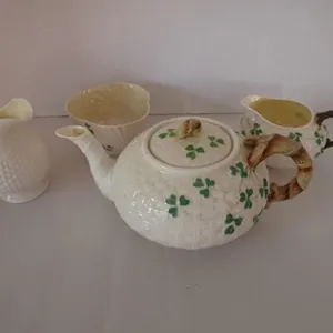 Belleek Ireland Shamrock Tea Set