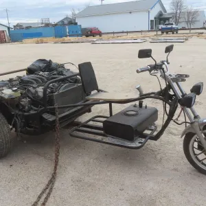 Custom Built Trike w/ Car Engine and Rear Mount Drive Train. Believe to be 3.0L V6 Duratec Engine. 