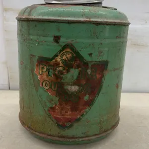 Vintage 1950's Green Insulated Picnic Jug with Aluminum Cap and Handle