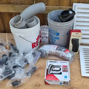 Tools and Ventilation Supplies with Cordless Staple Gun