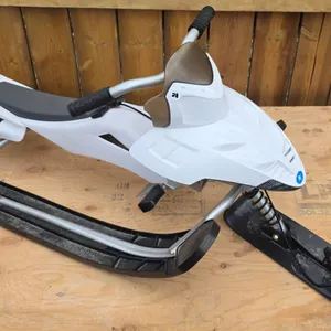 White Snow Racer Sled with Steering and Brakes