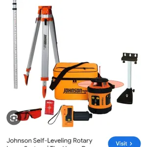 Johnson Self Leveling Rotary Laser Kit With Sunglasses and Tripod