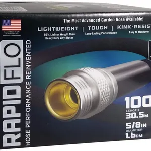 RAPID FLO LIGHT WEIGHT TOUGH KINK-RESISTANT GARDEN HOSE 5/8 IN 100 FT -N