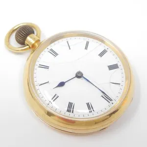 1915 SHEFFIELD 18KT GOLD OPEN FACE POCKETWATCH