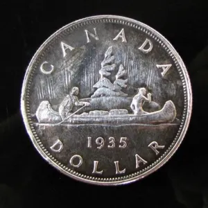 1935 FIRST YEAR MINTAGE CDN 800 SILVER DOLLAR COIN